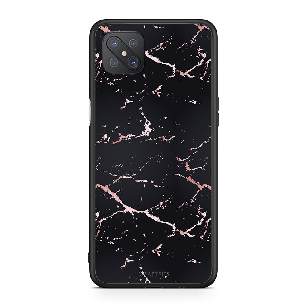 4 - Oppo Reno4 Z 5G Black Rosegold Marble case, cover, bumper