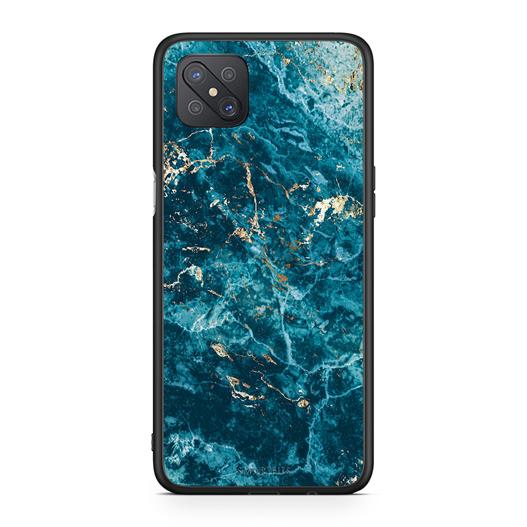 Oppo Reno4 Z 5G Marble Blue θήκη από τη Smartfits με σχέδιο στο πίσω μέρος και μαύρο περίβλημα | Smartphone case with colorful back and black bezels by Smartfits