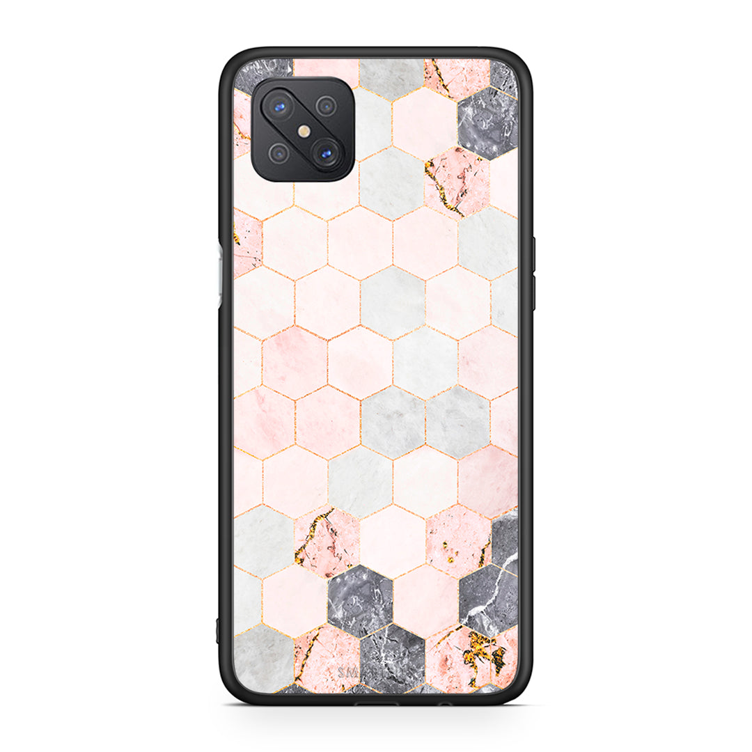 4 - Oppo Reno4 Z 5G Hexagon Pink Marble case, cover, bumper