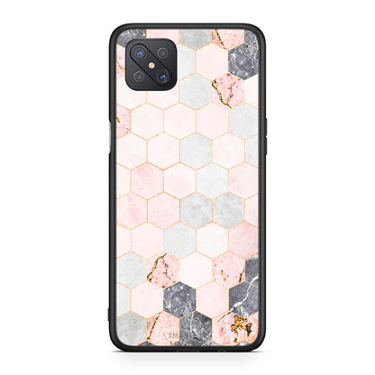 4 - Oppo Reno4 Z 5G Hexagon Pink Marble case, cover, bumper