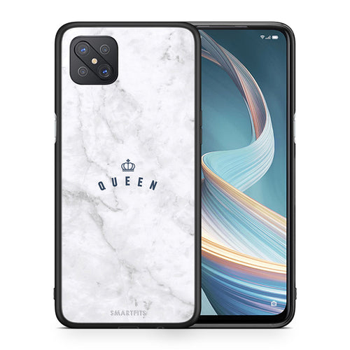 Θήκη Oppo Reno4 Z 5G Queen Marble από τη Smartfits με σχέδιο στο πίσω μέρος και μαύρο περίβλημα | Oppo Reno4 Z 5G Queen Marble case with colorful back and black bezels