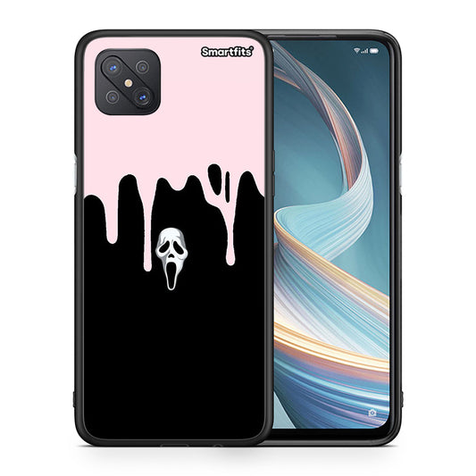 Θήκη Oppo Reno4 Z 5G Melting Halloween Mask από τη Smartfits με σχέδιο στο πίσω μέρος και μαύρο περίβλημα | Oppo Reno4 Z 5G Melting Halloween Mask case with colorful back and black bezels