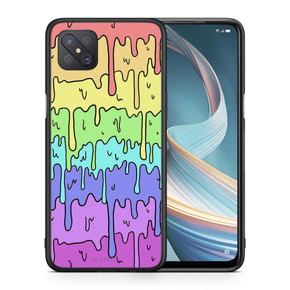 Θήκη Oppo Reno4 Z 5G Melting Rainbow από τη Smartfits με σχέδιο στο πίσω μέρος και μαύρο περίβλημα | Oppo Reno4 Z 5G Melting Rainbow case with colorful back and black bezels