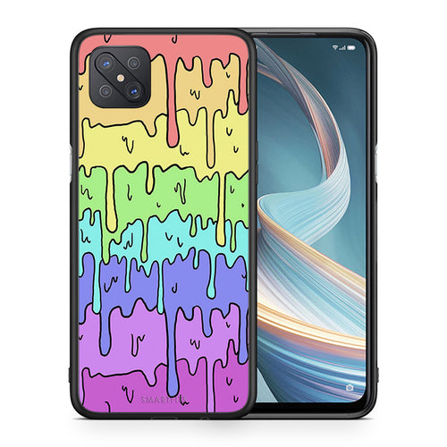 Θήκη Oppo Reno4 Z 5G Melting Rainbow από τη Smartfits με σχέδιο στο πίσω μέρος και μαύρο περίβλημα | Oppo Reno4 Z 5G Melting Rainbow case with colorful back and black bezels