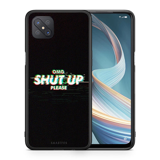 Θήκη Oppo Reno4 Z 5G OMG ShutUp από τη Smartfits με σχέδιο στο πίσω μέρος και μαύρο περίβλημα | Oppo Reno4 Z 5G OMG ShutUp case with colorful back and black bezels