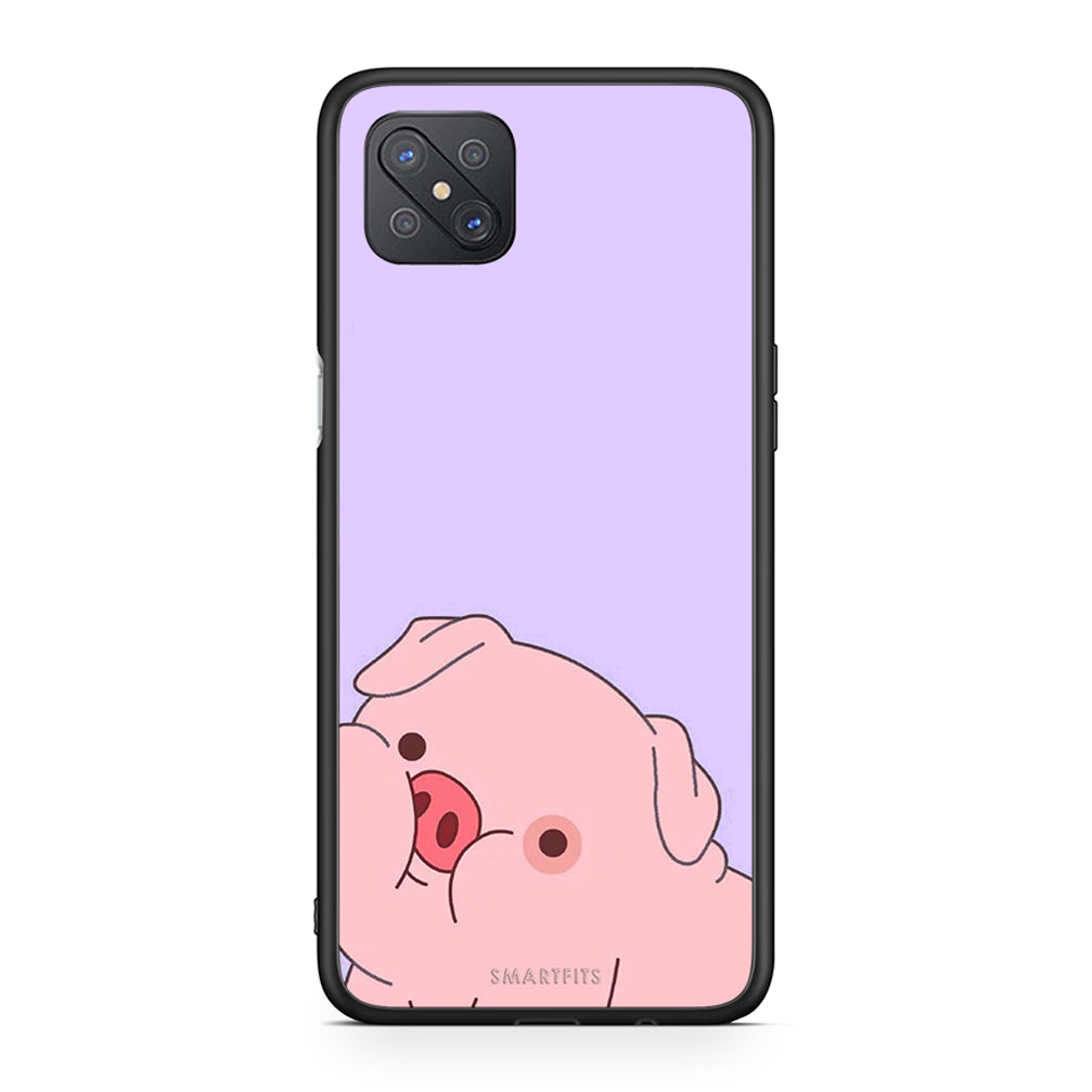 Oppo Reno4 Z 5G Pig Love 2 Θήκη Αγίου Βαλεντίνου από τη Smartfits με σχέδιο στο πίσω μέρος και μαύρο περίβλημα | Smartphone case with colorful back and black bezels by Smartfits