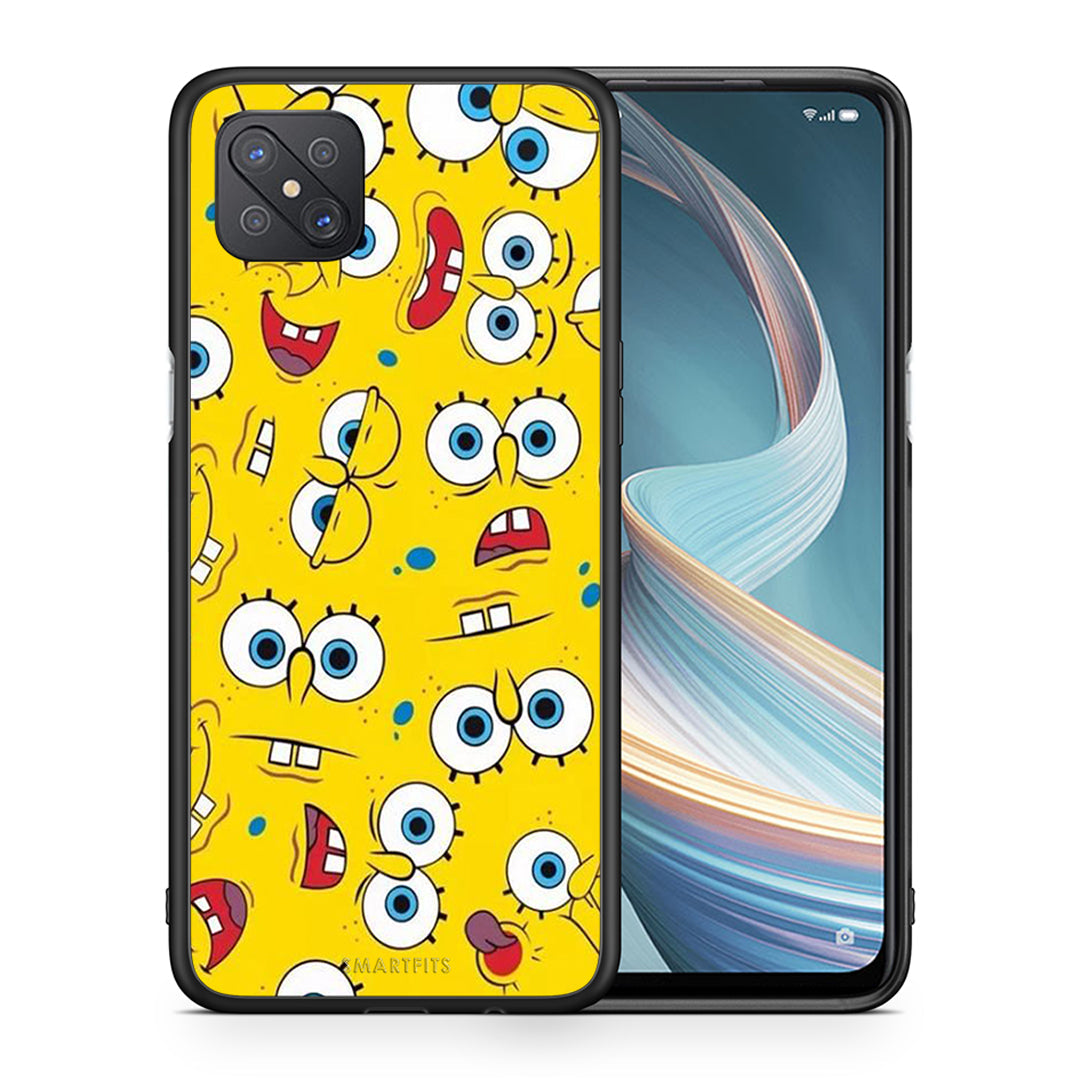 Θήκη Oppo Reno4 Z 5G Sponge PopArt από τη Smartfits με σχέδιο στο πίσω μέρος και μαύρο περίβλημα | Oppo Reno4 Z 5G Sponge PopArt case with colorful back and black bezels