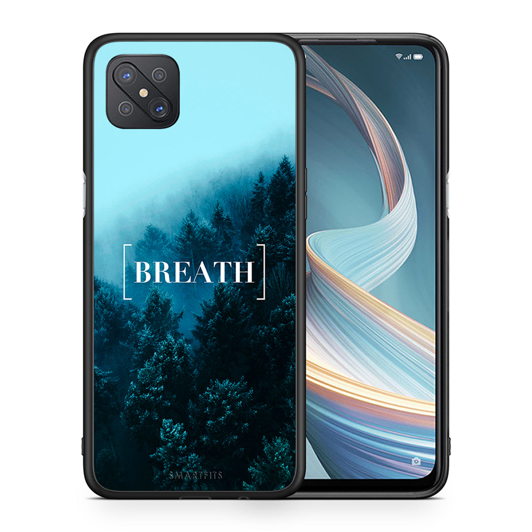 Θήκη Oppo Reno4 Z 5G Breath Quote από τη Smartfits με σχέδιο στο πίσω μέρος και μαύρο περίβλημα | Oppo Reno4 Z 5G Breath Quote case with colorful back and black bezels