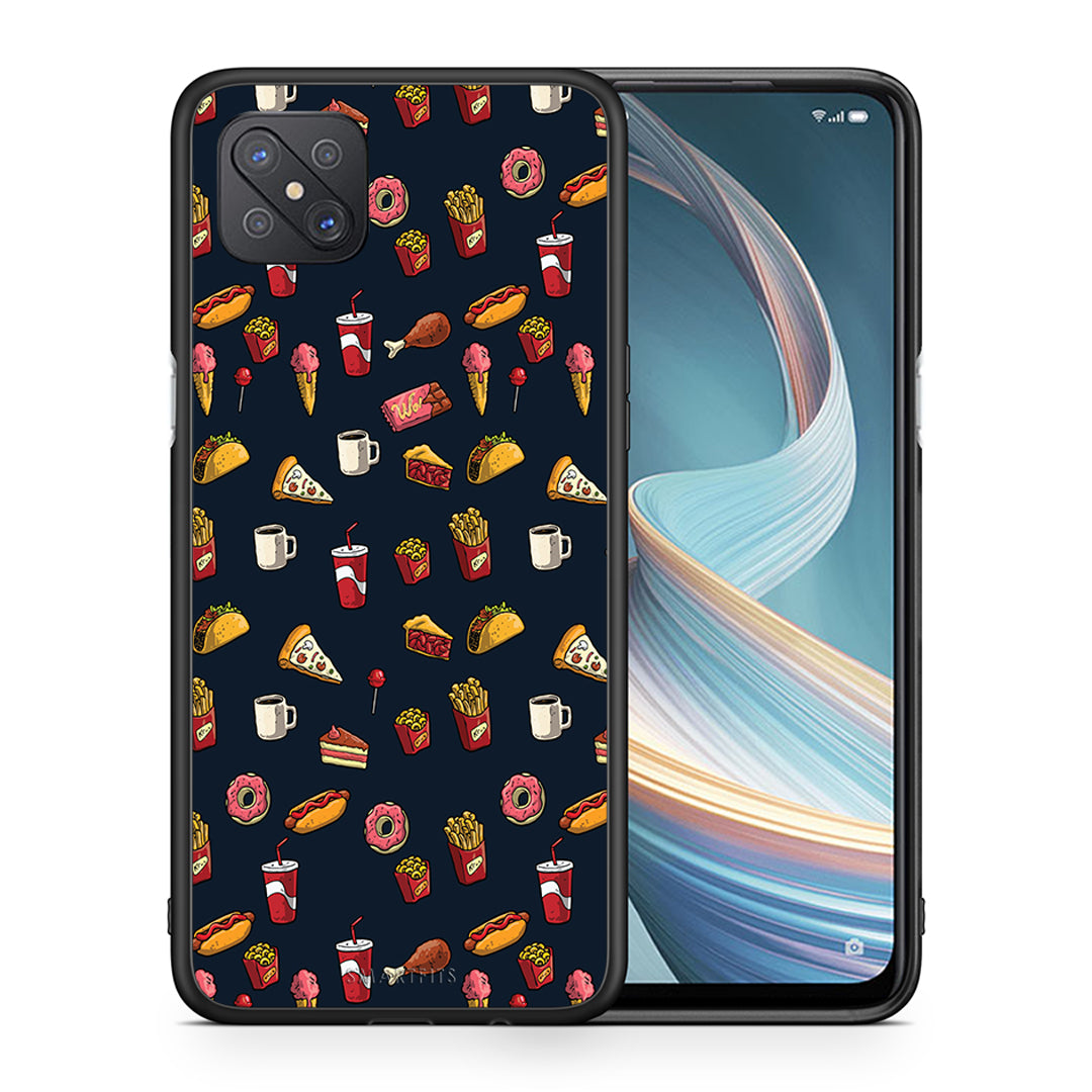 Θήκη Oppo Reno4 Z 5G Hungry Random από τη Smartfits με σχέδιο στο πίσω μέρος και μαύρο περίβλημα | Oppo Reno4 Z 5G Hungry Random case with colorful back and black bezels