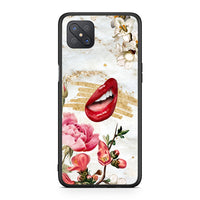 Thumbnail for Oppo Reno4 Z 5G Red Lips θήκη από τη Smartfits με σχέδιο στο πίσω μέρος και μαύρο περίβλημα | Smartphone case with colorful back and black bezels by Smartfits