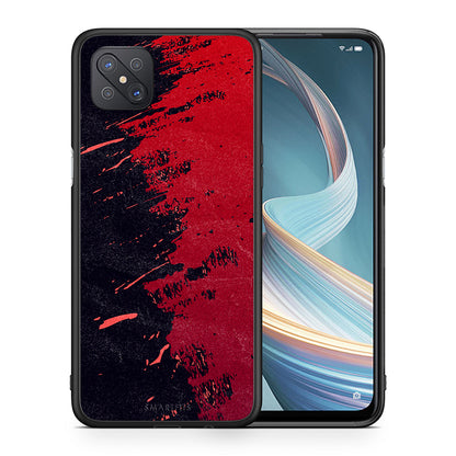 Θήκη Αγίου Βαλεντίνου Oppo Reno4 Z 5G Red Paint από τη Smartfits με σχέδιο στο πίσω μέρος και μαύρο περίβλημα | Oppo Reno4 Z 5G Red Paint case with colorful back and black bezels