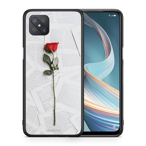 Θήκη Oppo Reno4 Z 5G Red Rose από τη Smartfits με σχέδιο στο πίσω μέρος και μαύρο περίβλημα | Oppo Reno4 Z 5G Red Rose case with colorful back and black bezels