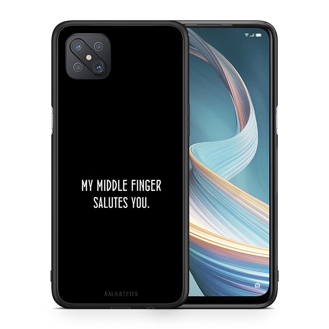 Θήκη Oppo Reno4 Z 5G Salute από τη Smartfits με σχέδιο στο πίσω μέρος και μαύρο περίβλημα | Oppo Reno4 Z 5G Salute case with colorful back and black bezels