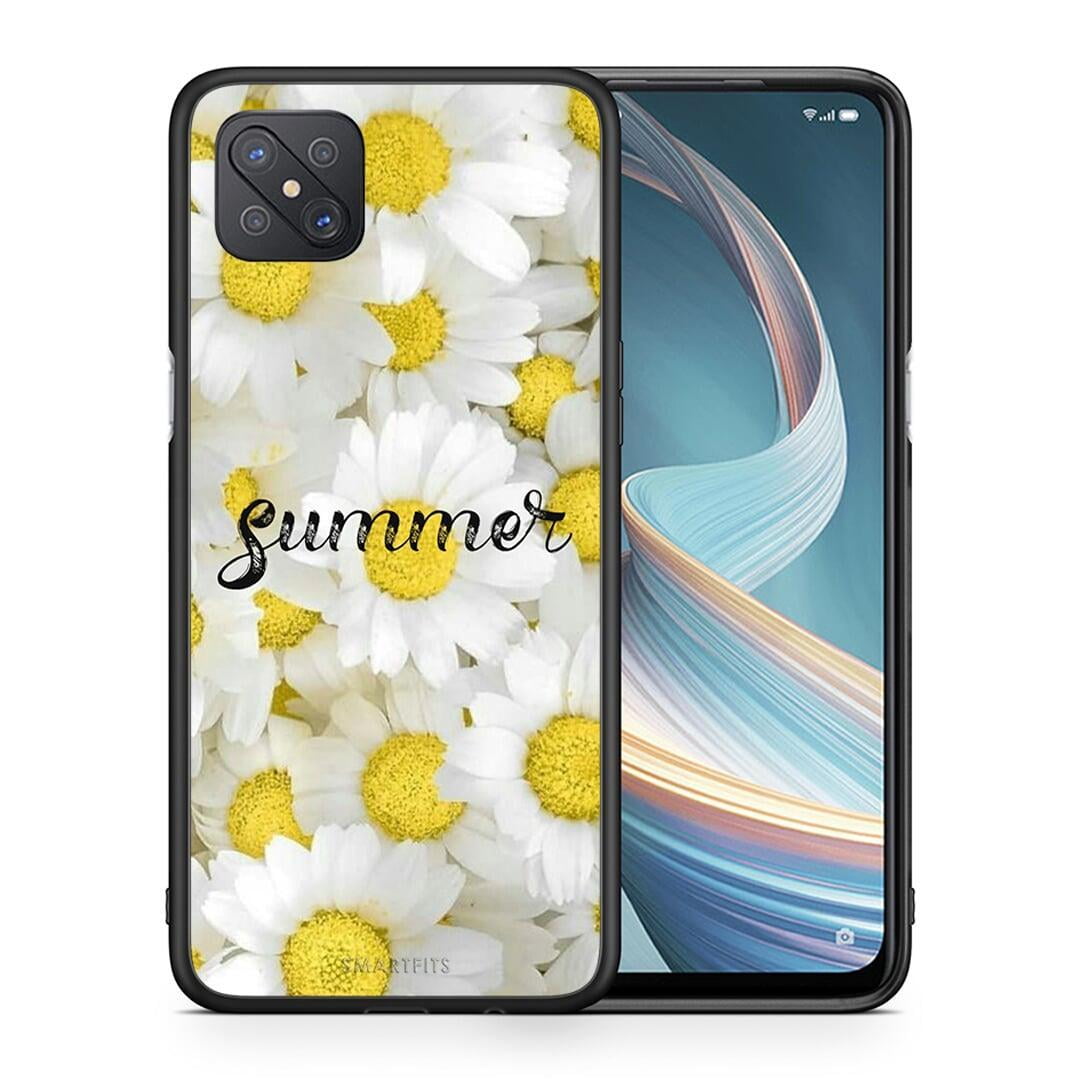 Θήκη Oppo Reno4 Z 5G Summer Daisies από τη Smartfits με σχέδιο στο πίσω μέρος και μαύρο περίβλημα | Oppo Reno4 Z 5G Summer Daisies case with colorful back and black bezels