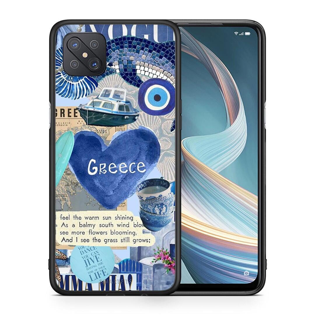 Θήκη Oppo Reno4 Z 5G Summer In Greece από τη Smartfits με σχέδιο στο πίσω μέρος και μαύρο περίβλημα | Oppo Reno4 Z 5G Summer In Greece case with colorful back and black bezels