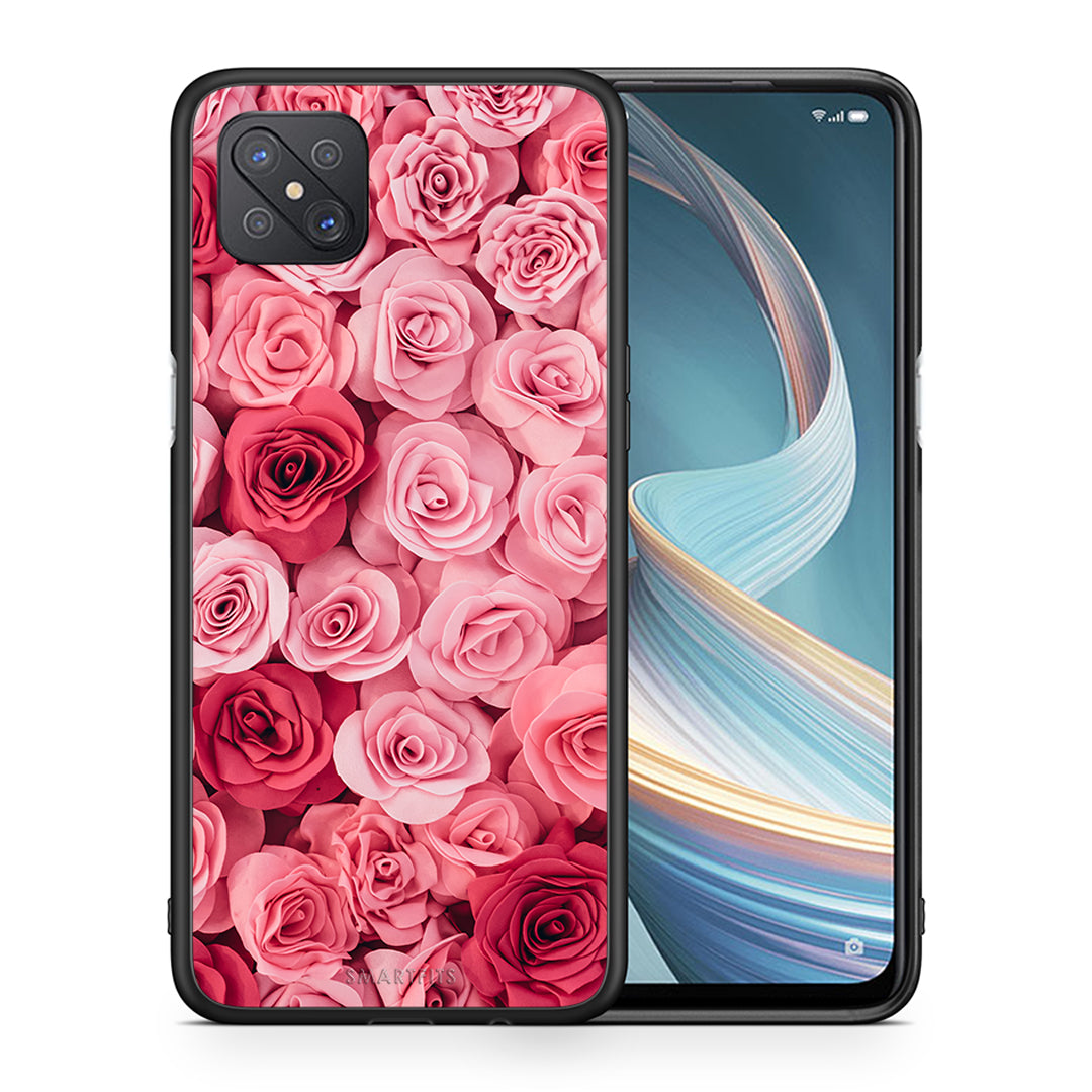 Θήκη Oppo Reno4 Z 5G RoseGarden Valentine από τη Smartfits με σχέδιο στο πίσω μέρος και μαύρο περίβλημα | Oppo Reno4 Z 5G RoseGarden Valentine case with colorful back and black bezels