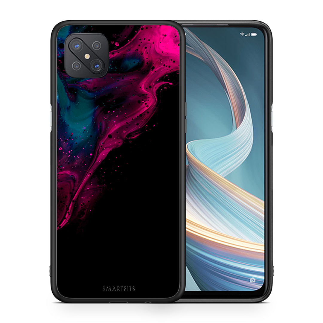 Θήκη Oppo Reno4 Z 5G Pink Black Watercolor από τη Smartfits με σχέδιο στο πίσω μέρος και μαύρο περίβλημα | Oppo Reno4 Z 5G Pink Black Watercolor case with colorful back and black bezels
