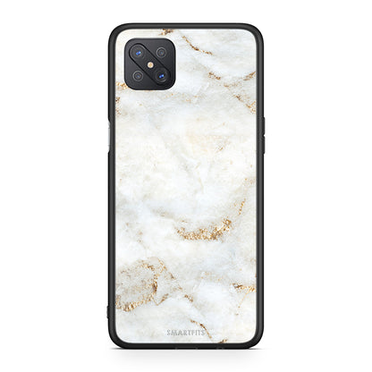 Oppo Reno4 Z 5G White Gold Marble θήκη από τη Smartfits με σχέδιο στο πίσω μέρος και μαύρο περίβλημα | Smartphone case with colorful back and black bezels by Smartfits