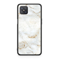 Thumbnail for Oppo Reno4 Z 5G White Gold Marble θήκη από τη Smartfits με σχέδιο στο πίσω μέρος και μαύρο περίβλημα | Smartphone case with colorful back and black bezels by Smartfits