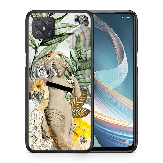 Θήκη Oppo Reno4 Z 5G Woman Statue από τη Smartfits με σχέδιο στο πίσω μέρος και μαύρο περίβλημα | Oppo Reno4 Z 5G Woman Statue case with colorful back and black bezels