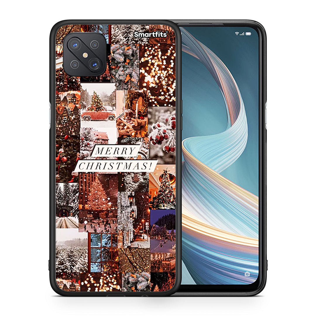 Θήκη Oppo Reno4 Z 5G Xmas Collage από τη Smartfits με σχέδιο στο πίσω μέρος και μαύρο περίβλημα | Oppo Reno4 Z 5G Xmas Collage case with colorful back and black bezels