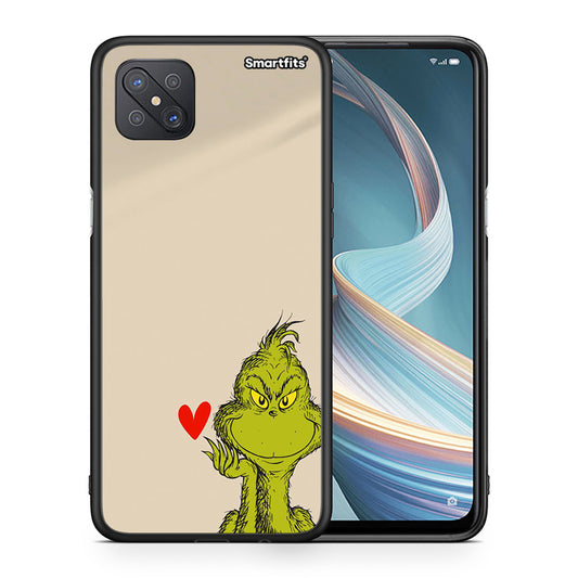 Θήκη Oppo Reno4 Z 5G Xmas Grinch από τη Smartfits με σχέδιο στο πίσω μέρος και μαύρο περίβλημα | Oppo Reno4 Z 5G Xmas Grinch case with colorful back and black bezels