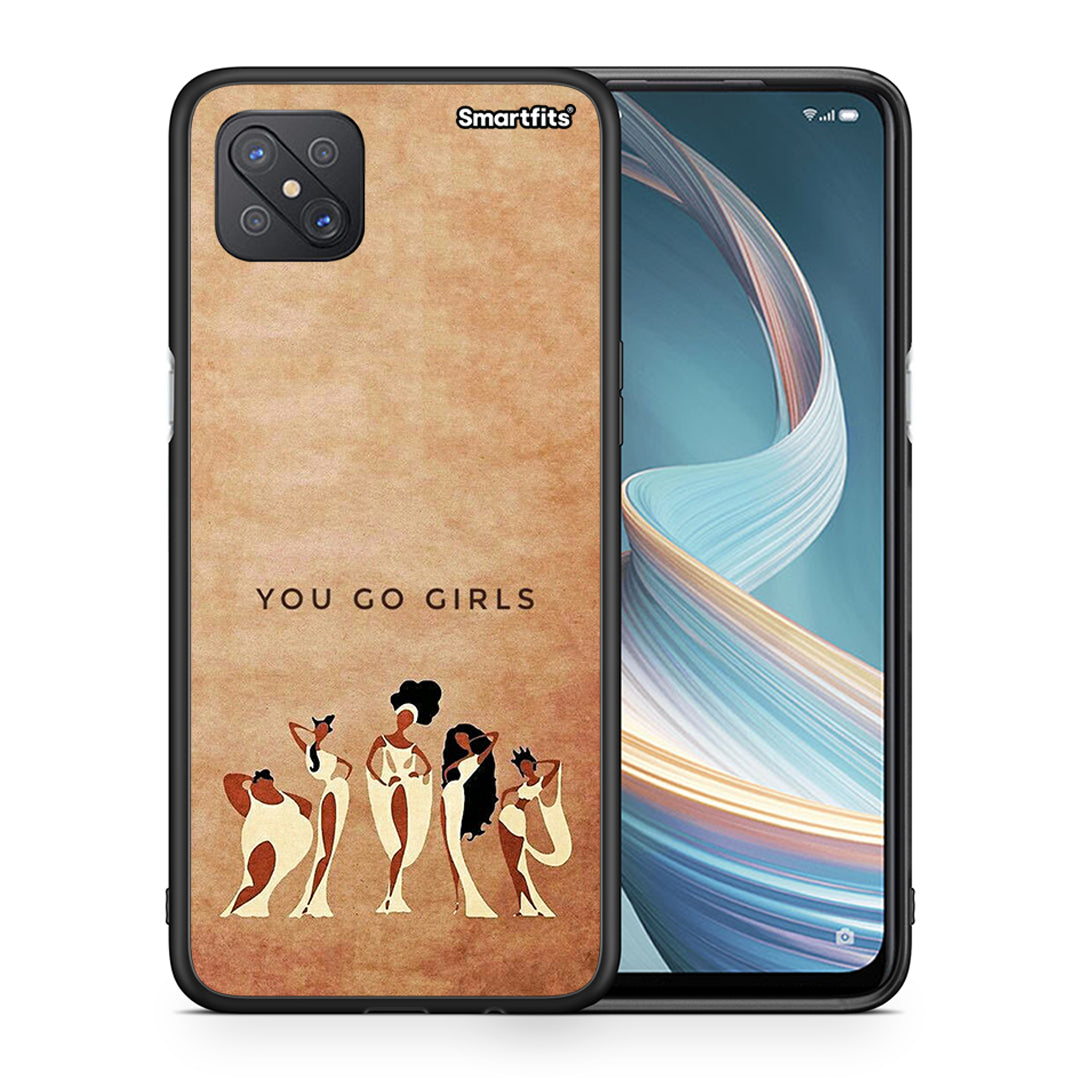 Θήκη Oppo Reno4 Z 5G You Go Girl από τη Smartfits με σχέδιο στο πίσω μέρος και μαύρο περίβλημα | Oppo Reno4 Z 5G You Go Girl case with colorful back and black bezels