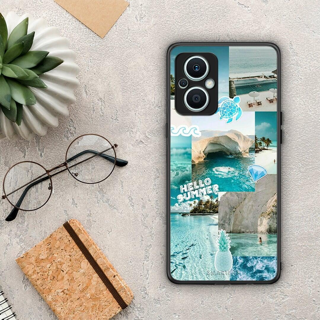 Θήκη Oppo Reno7 Lite Aesthetic Summer από τη Smartfits με σχέδιο στο πίσω μέρος και μαύρο περίβλημα | Oppo Reno7 Lite Aesthetic Summer Case with Colorful Back and Black Bezels