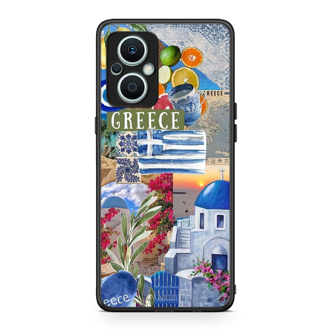 Θήκη Oppo Reno7 Lite All Greek από τη Smartfits με σχέδιο στο πίσω μέρος και μαύρο περίβλημα | Oppo Reno7 Lite All Greek Case with Colorful Back and Black Bezels