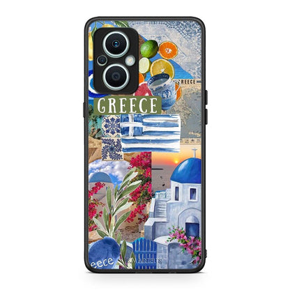 Θήκη Oppo Reno7 Lite All Greek από τη Smartfits με σχέδιο στο πίσω μέρος και μαύρο περίβλημα | Oppo Reno7 Lite All Greek Case with Colorful Back and Black Bezels