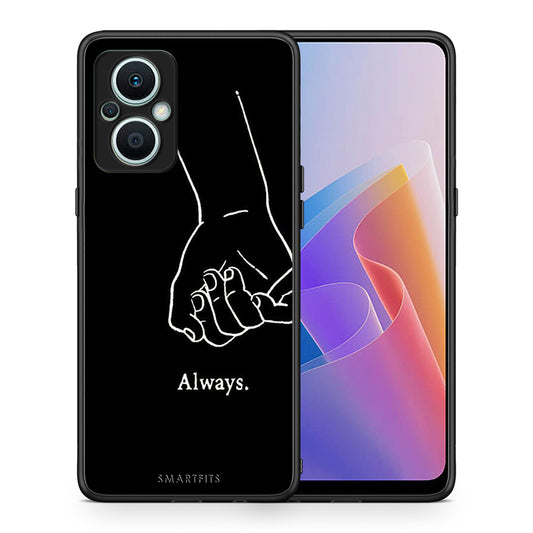 Θήκη Oppo Reno7 Lite Always & Forever 1 από τη Smartfits με σχέδιο στο πίσω μέρος και μαύρο περίβλημα | Oppo Reno7 Lite Always & Forever 1 Case with Colorful Back and Black Bezels