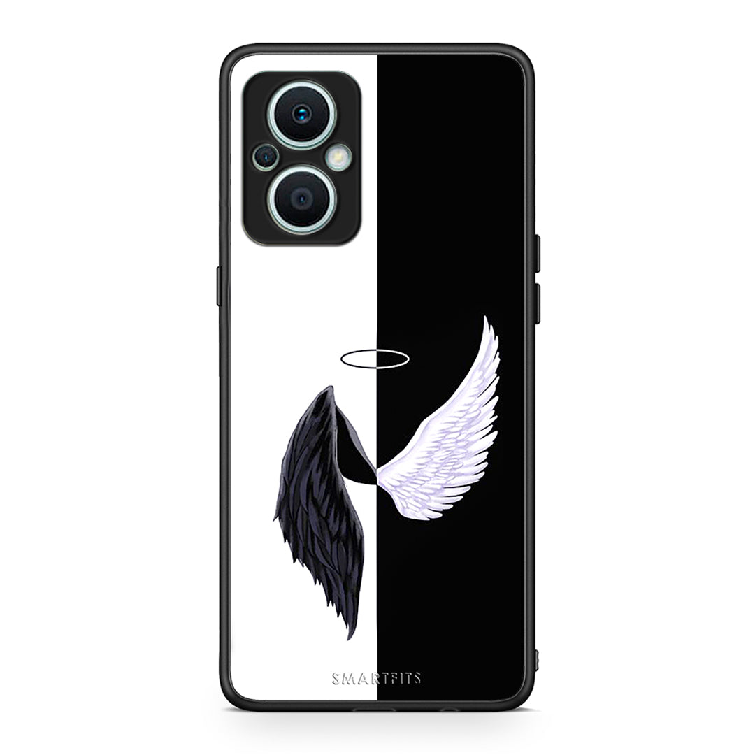 Θήκη Oppo Reno7 Lite Angels Demons από τη Smartfits με σχέδιο στο πίσω μέρος και μαύρο περίβλημα | Oppo Reno7 Lite Angels Demons Case with Colorful Back and Black Bezels