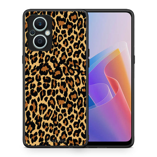 Θήκη Oppo Reno7 Lite Animal Leopard από τη Smartfits με σχέδιο στο πίσω μέρος και μαύρο περίβλημα | Oppo Reno7 Lite Animal Leopard Case with Colorful Back and Black Bezels