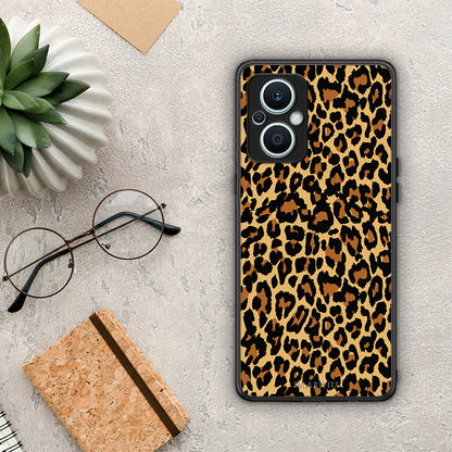 Θήκη Oppo Reno7 Lite Animal Leopard από τη Smartfits με σχέδιο στο πίσω μέρος και μαύρο περίβλημα | Oppo Reno7 Lite Animal Leopard Case with Colorful Back and Black Bezels
