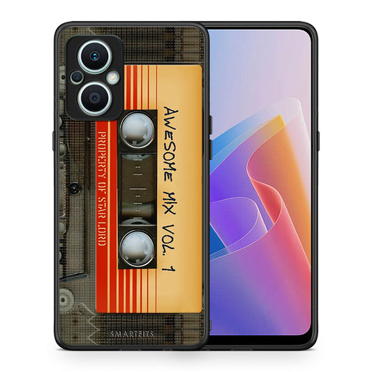 Θήκη Oppo Reno7 Lite Awesome Mix από τη Smartfits με σχέδιο στο πίσω μέρος και μαύρο περίβλημα | Oppo Reno7 Lite Awesome Mix Case with Colorful Back and Black Bezels
