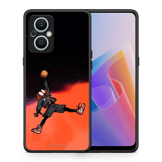 Θήκη Oppo Reno7 Lite Basketball Hero από τη Smartfits με σχέδιο στο πίσω μέρος και μαύρο περίβλημα | Oppo Reno7 Lite Basketball Hero Case with Colorful Back and Black Bezels