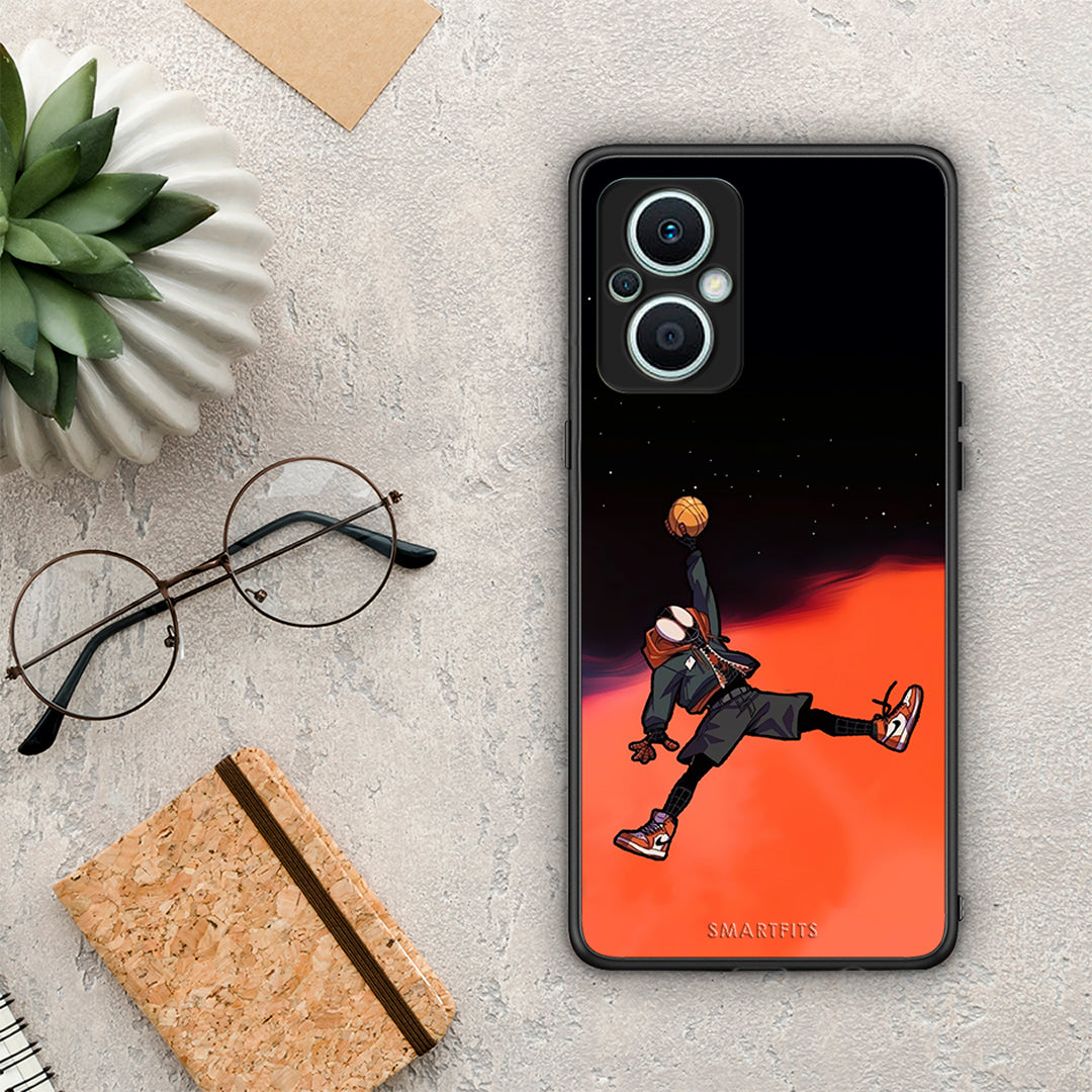 Θήκη Oppo Reno7 Lite Basketball Hero από τη Smartfits με σχέδιο στο πίσω μέρος και μαύρο περίβλημα | Oppo Reno7 Lite Basketball Hero Case with Colorful Back and Black Bezels