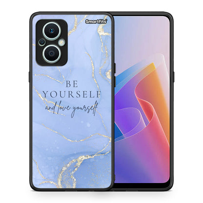 Θήκη Oppo Reno7 Lite Be Yourself από τη Smartfits με σχέδιο στο πίσω μέρος και μαύρο περίβλημα | Oppo Reno7 Lite Be Yourself Case with Colorful Back and Black Bezels