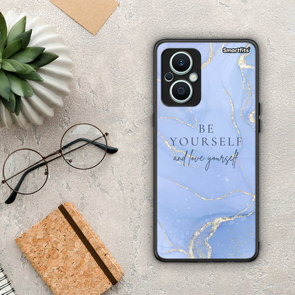 Θήκη Oppo Reno7 Lite Be Yourself από τη Smartfits με σχέδιο στο πίσω μέρος και μαύρο περίβλημα | Oppo Reno7 Lite Be Yourself Case with Colorful Back and Black Bezels