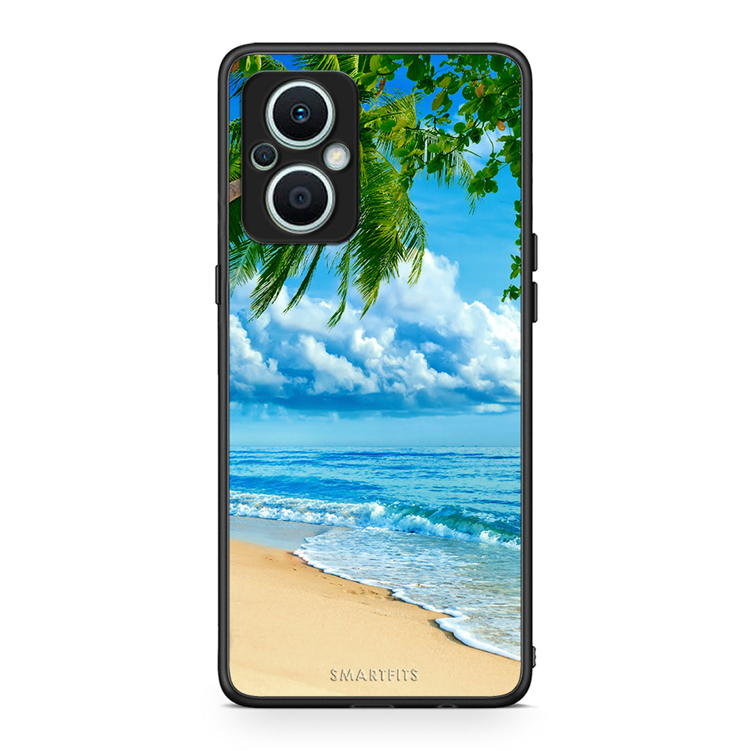 Θήκη Oppo Reno7 Lite Beautiful Beach από τη Smartfits με σχέδιο στο πίσω μέρος και μαύρο περίβλημα | Oppo Reno7 Lite Beautiful Beach Case with Colorful Back and Black Bezels