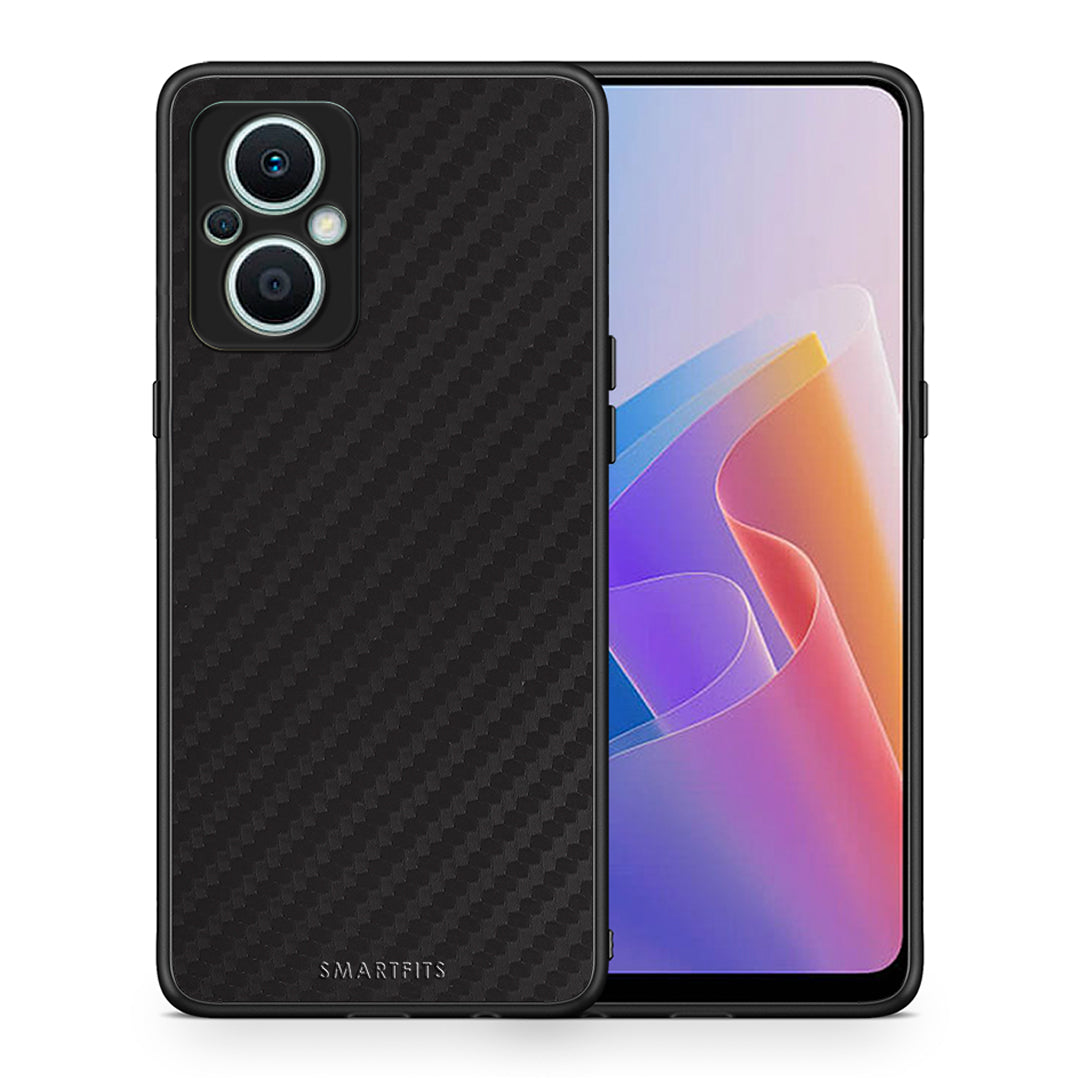 Θήκη Oppo Reno7 Lite Carbon Black από τη Smartfits με σχέδιο στο πίσω μέρος και μαύρο περίβλημα | Oppo Reno7 Lite Carbon Black Case with Colorful Back and Black Bezels