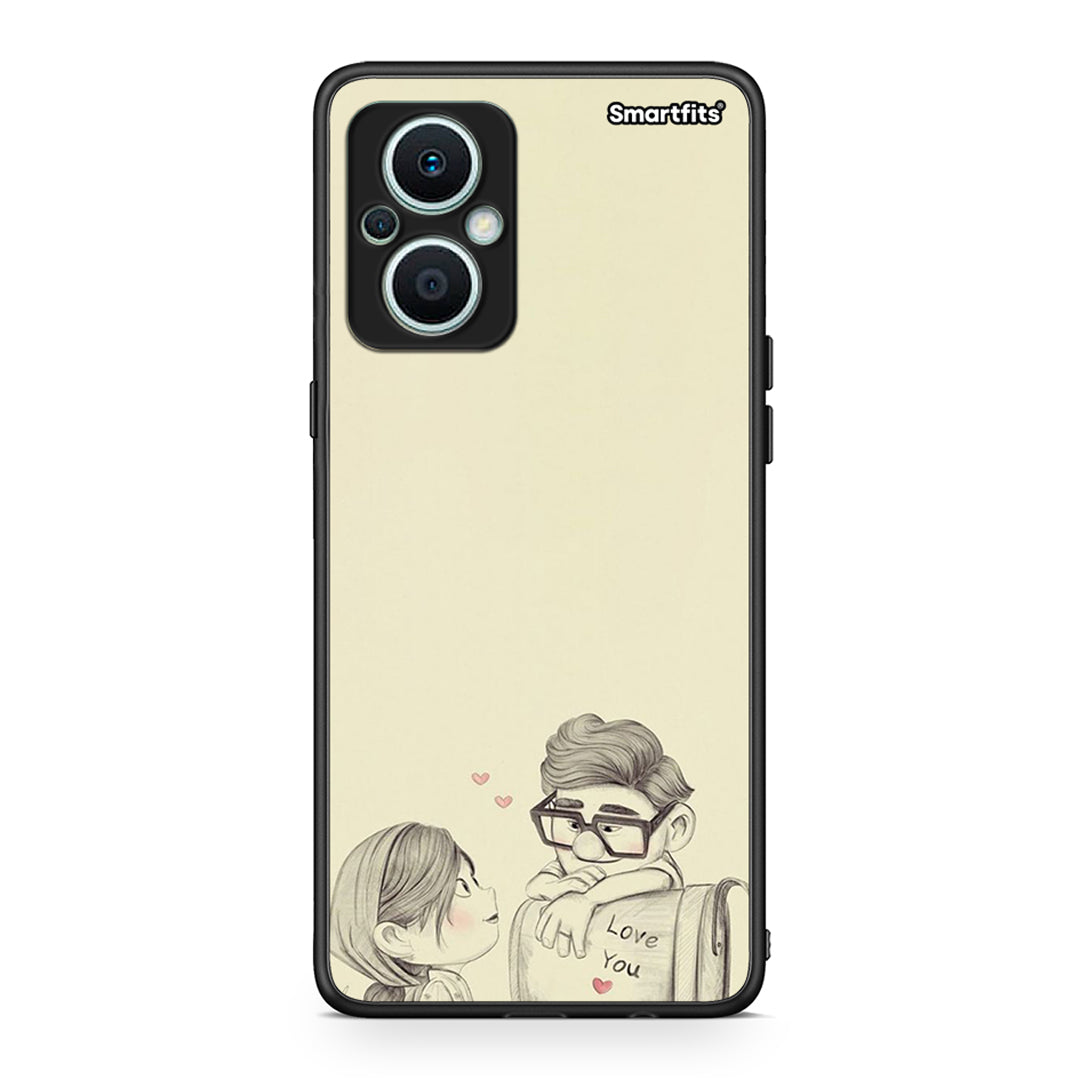 Θήκη Oppo Reno7 Lite Carl And Ellie από τη Smartfits με σχέδιο στο πίσω μέρος και μαύρο περίβλημα | Oppo Reno7 Lite Carl And Ellie Case with Colorful Back and Black Bezels