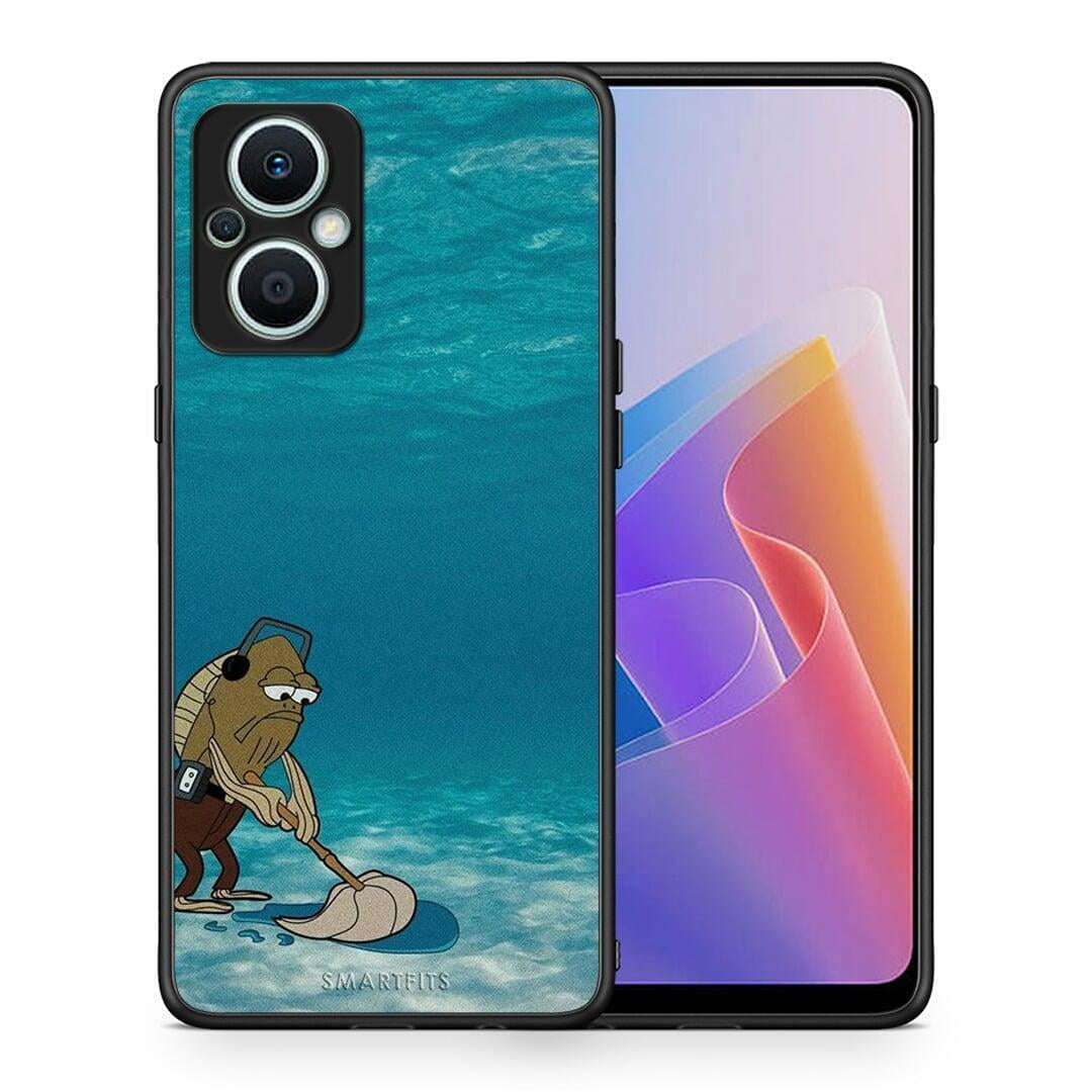 Θήκη Oppo Reno7 Lite Clean The Ocean από τη Smartfits με σχέδιο στο πίσω μέρος και μαύρο περίβλημα | Oppo Reno7 Lite Clean The Ocean Case with Colorful Back and Black Bezels