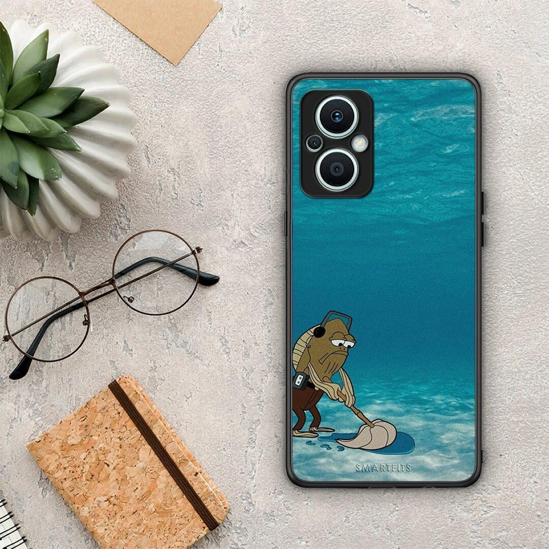 Θήκη Oppo Reno7 Lite Clean The Ocean από τη Smartfits με σχέδιο στο πίσω μέρος και μαύρο περίβλημα | Oppo Reno7 Lite Clean The Ocean Case with Colorful Back and Black Bezels