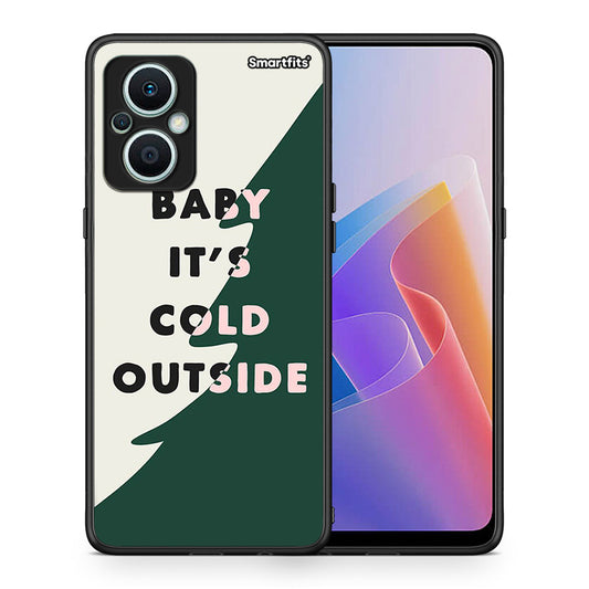 Θήκη Oppo Reno7 Lite Cold Outside από τη Smartfits με σχέδιο στο πίσω μέρος και μαύρο περίβλημα | Oppo Reno7 Lite Cold Outside Case with Colorful Back and Black Bezels