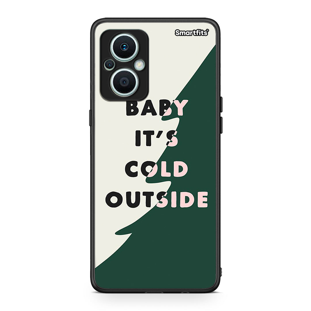 Θήκη Oppo Reno7 Lite Cold Outside από τη Smartfits με σχέδιο στο πίσω μέρος και μαύρο περίβλημα | Oppo Reno7 Lite Cold Outside Case with Colorful Back and Black Bezels