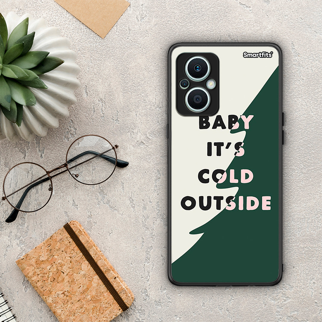 Θήκη Oppo Reno7 Lite Cold Outside από τη Smartfits με σχέδιο στο πίσω μέρος και μαύρο περίβλημα | Oppo Reno7 Lite Cold Outside Case with Colorful Back and Black Bezels