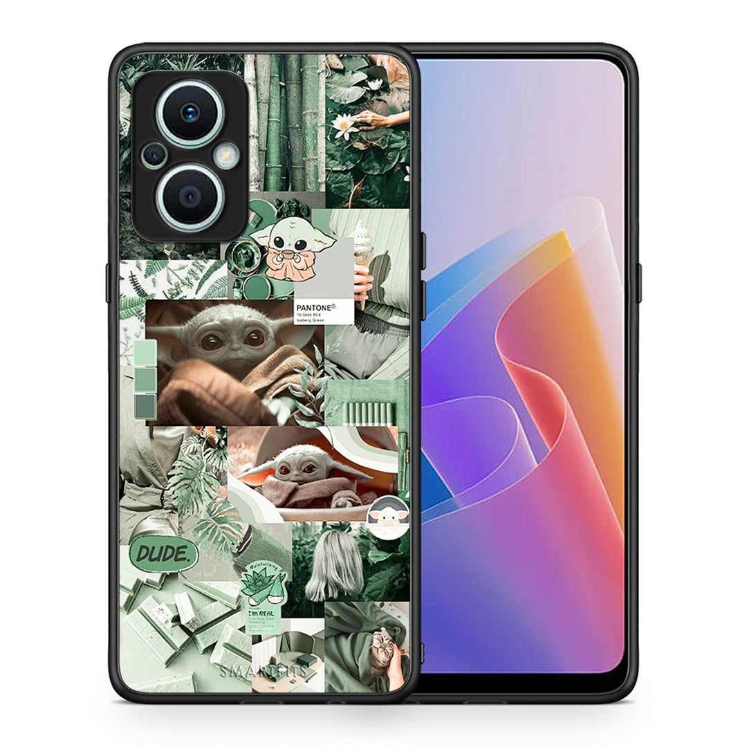 Θήκη Oppo Reno7 Lite Collage Dude από τη Smartfits με σχέδιο στο πίσω μέρος και μαύρο περίβλημα | Oppo Reno7 Lite Collage Dude Case with Colorful Back and Black Bezels