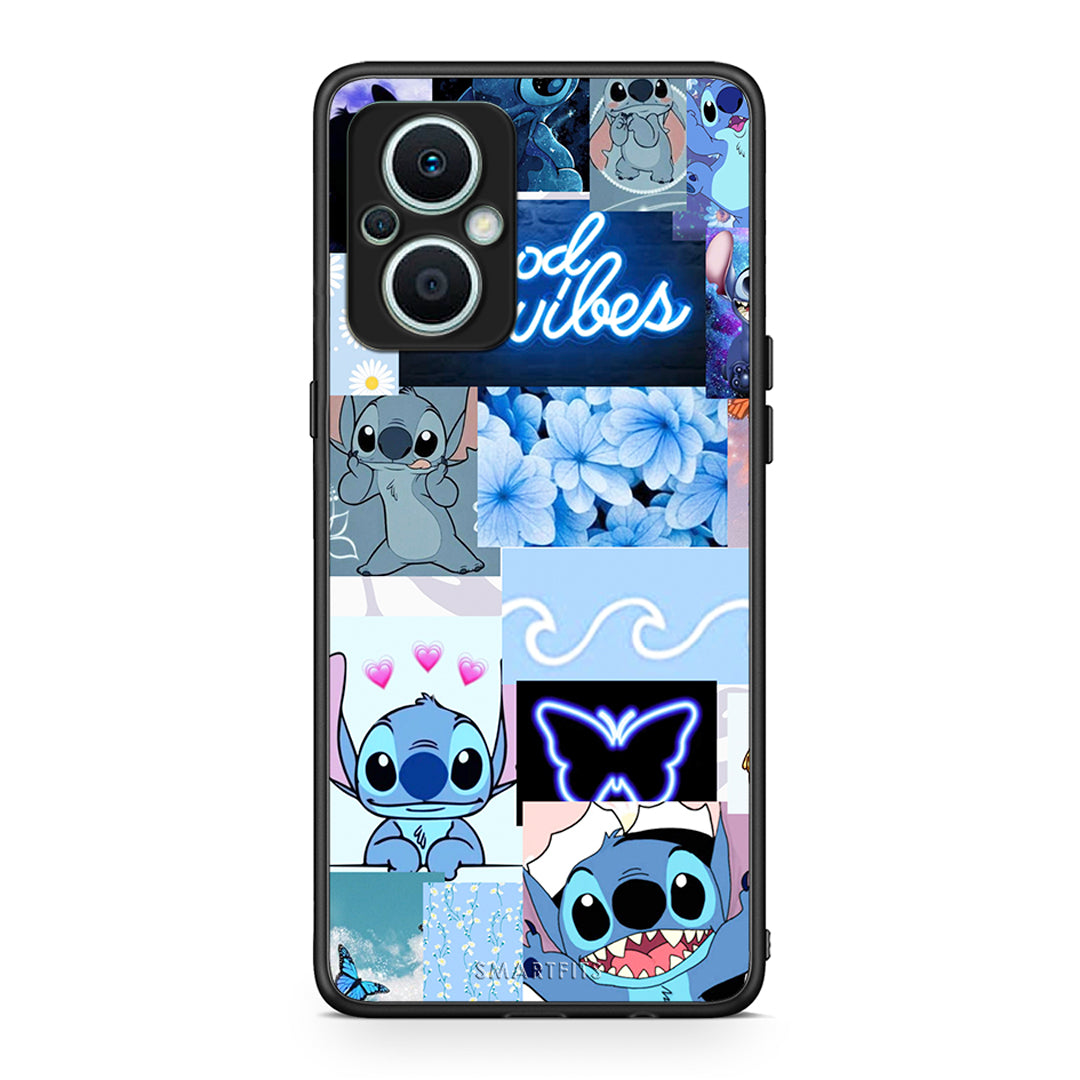 Θήκη Oppo Reno7 Lite Collage Good Vibes από τη Smartfits με σχέδιο στο πίσω μέρος και μαύρο περίβλημα | Oppo Reno7 Lite Collage Good Vibes Case with Colorful Back and Black Bezels