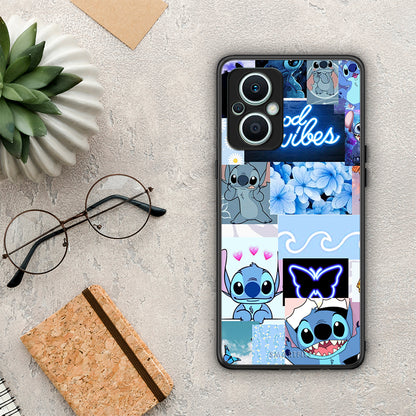 Θήκη Oppo Reno7 Lite Collage Good Vibes από τη Smartfits με σχέδιο στο πίσω μέρος και μαύρο περίβλημα | Oppo Reno7 Lite Collage Good Vibes Case with Colorful Back and Black Bezels